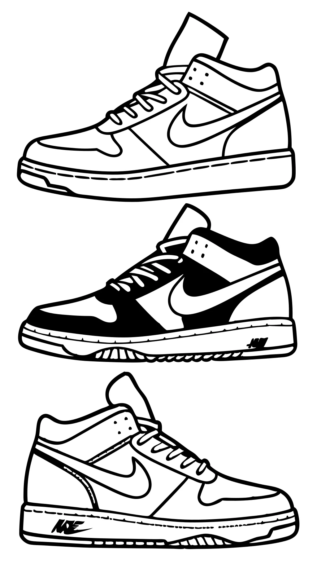 coloriages de chaussures nike